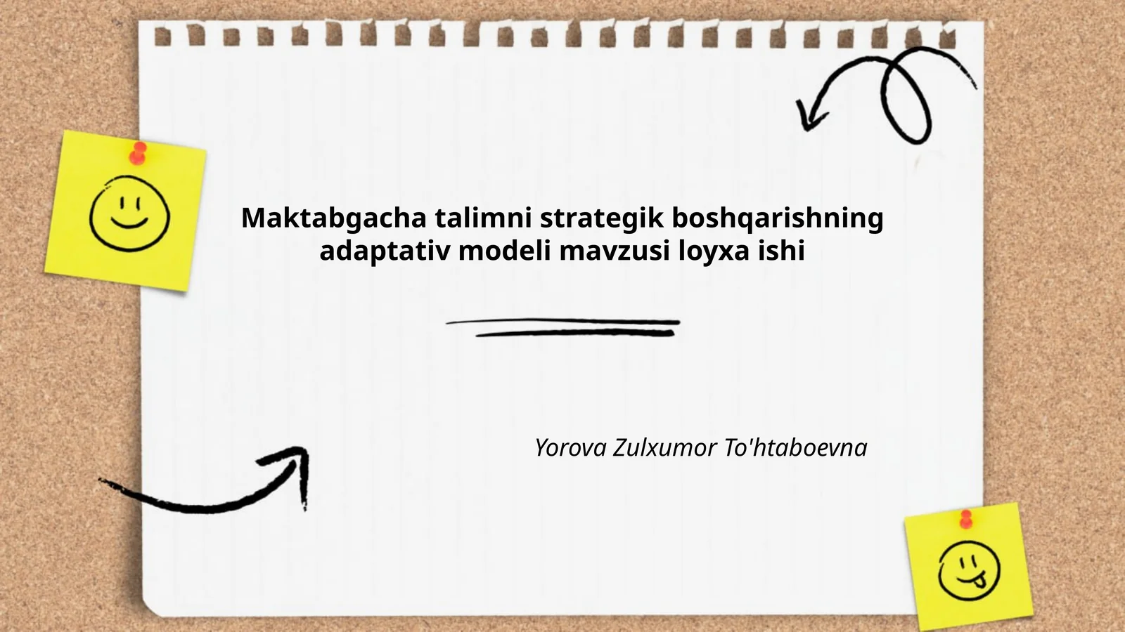 Maktabgacha talimni strategik boshqarishning adaptativ modeli