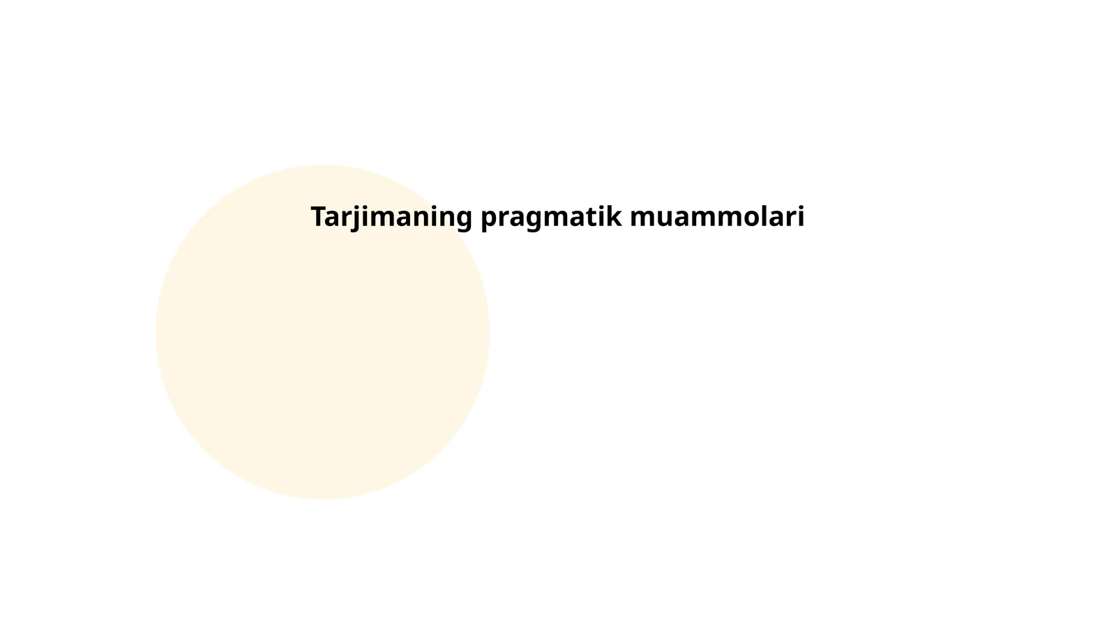 Tarjimaning pragmatik muammolari