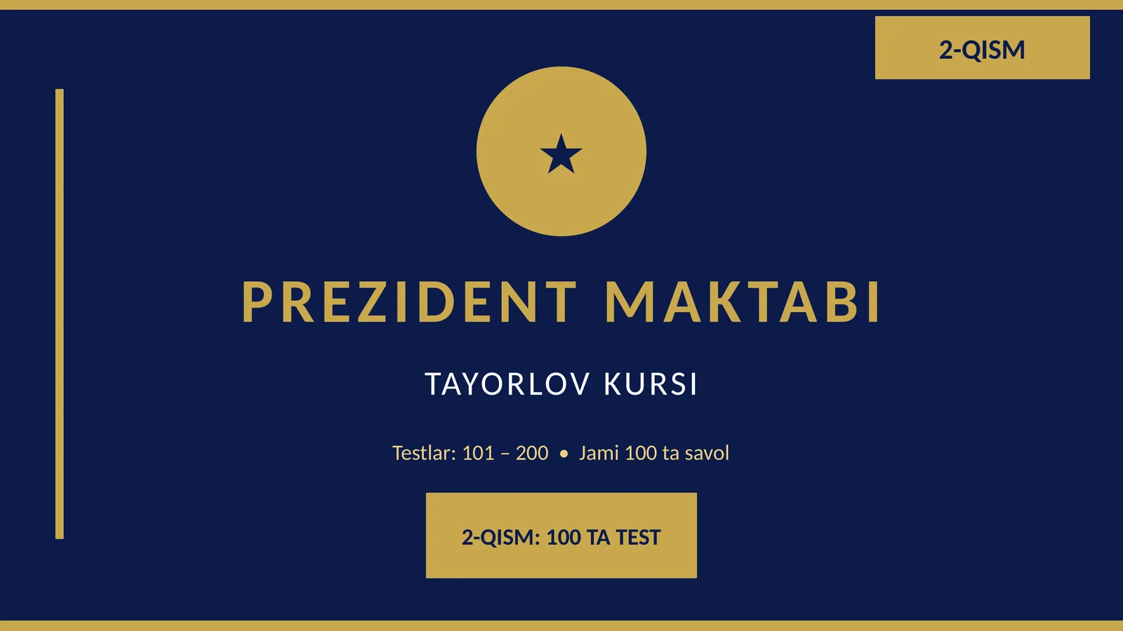 Prizident maktabi test 2-QISM