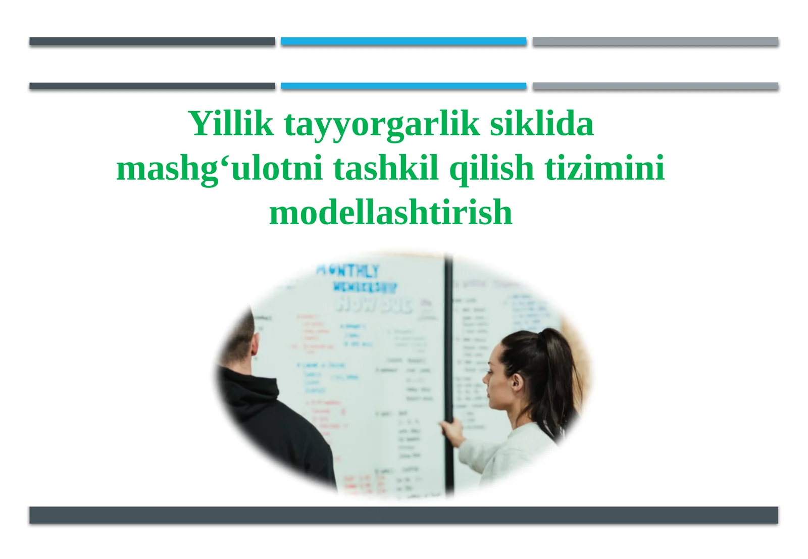 Yillik tayyorgarlik siklida mashg‘ulotni tashkil qilish tizimini modellashtirish